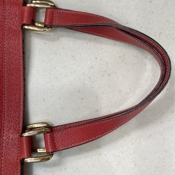 Gucci Deep Red Leather with Interior Logo Rim Tote - Picture 9 of 12